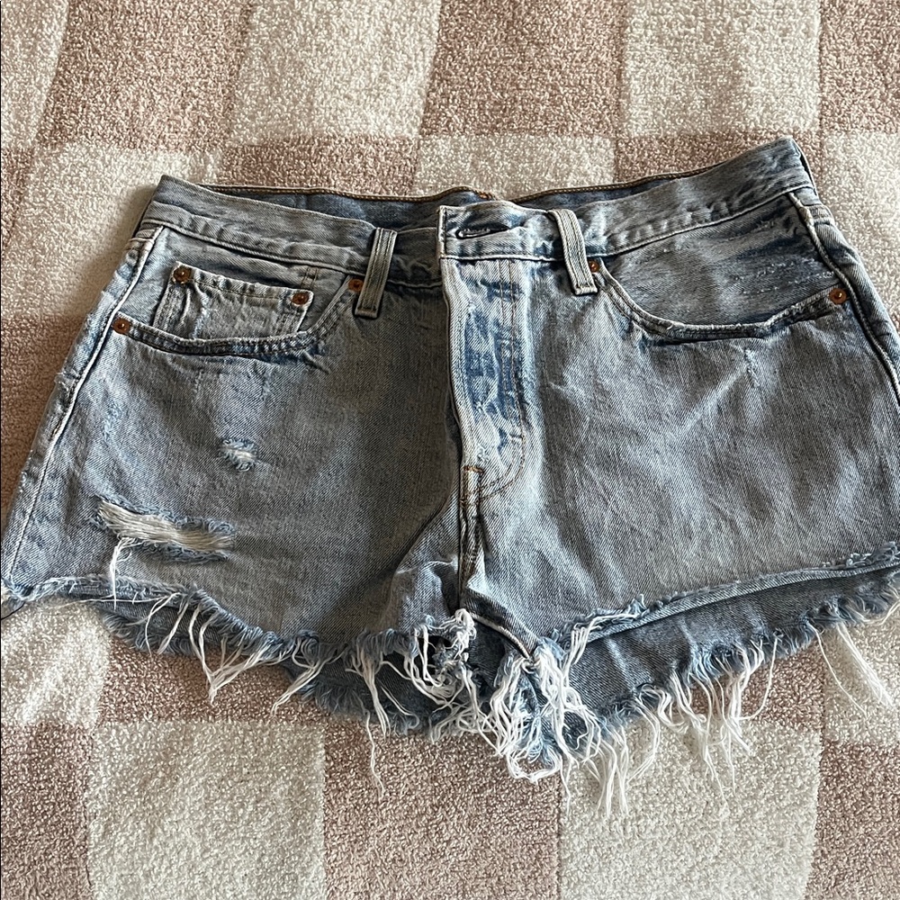 Levi 501 Distressed Denim Women Shorts